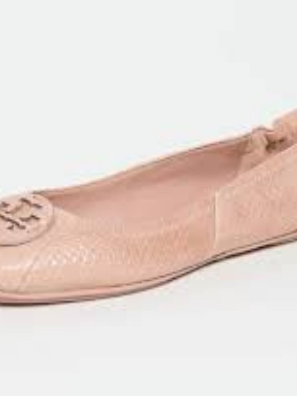 Nib Tory Burch Minnie Snakeskin Travel Ballet Flats -Meadowsweet